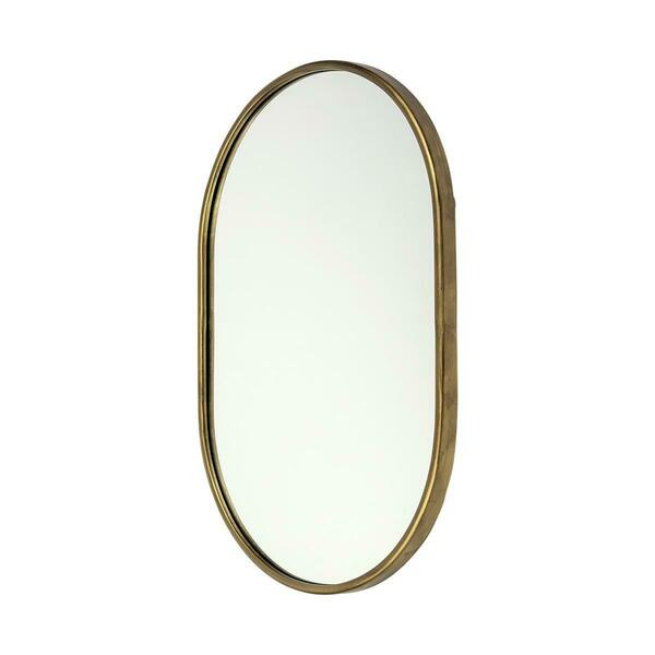 Gfancy Fixtures Oval Gold Metal Frame Wall Mirror GF3666391